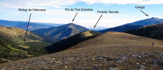 Vista al nord des de la carena Vista al nord des de la carena